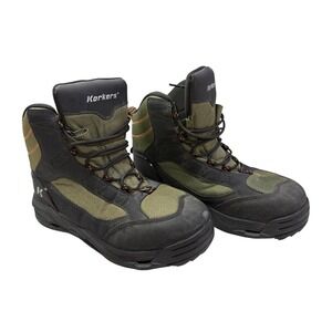 Korkers Greenback Wading Boots Mens 11 Olive Black FB4801 OmniTrax Fishing